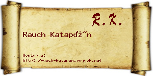 Rauch Katapán névjegykártya